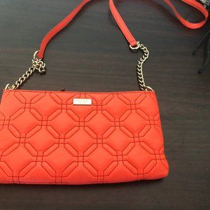KATE SPADE orange neon mini purse